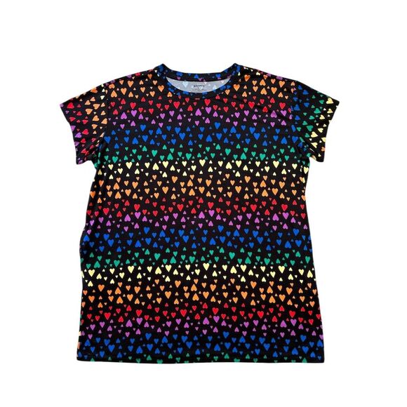 Joyspun Women's 2XL Short Sleeve Sleep Shirt Rainbow Heart Print - Picture 4 of 4